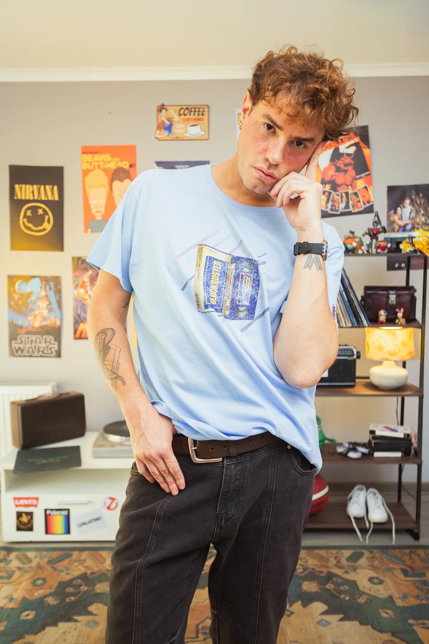 Polera Rewind Hombre - Blockbuster Negra