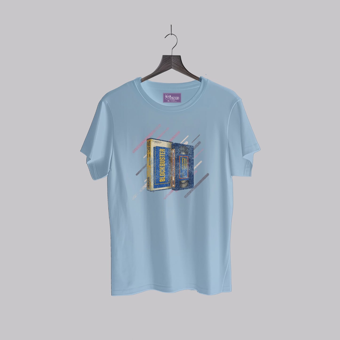 Polera Rewind Hombre - Blockbuster Celeste