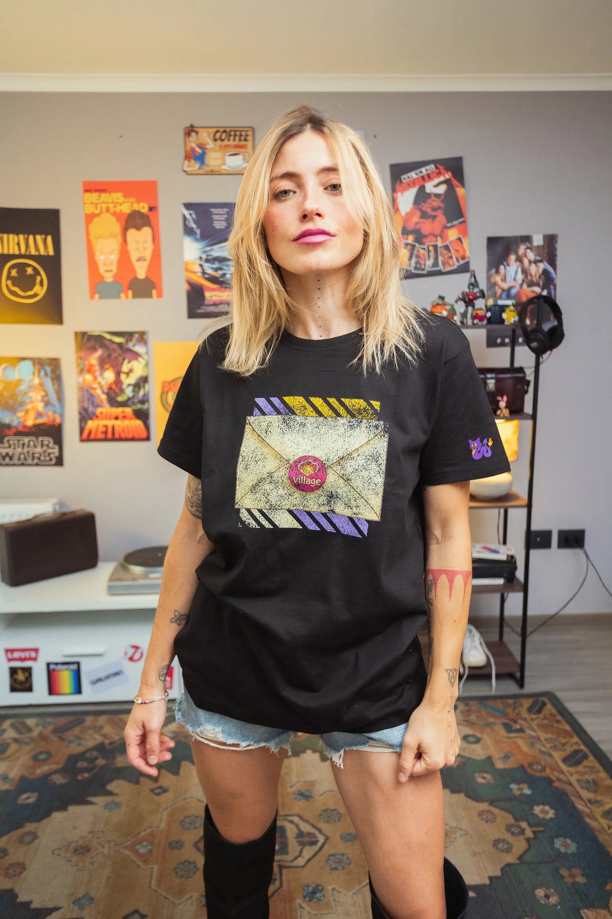 Polera Rewind Mujer - Village Negra