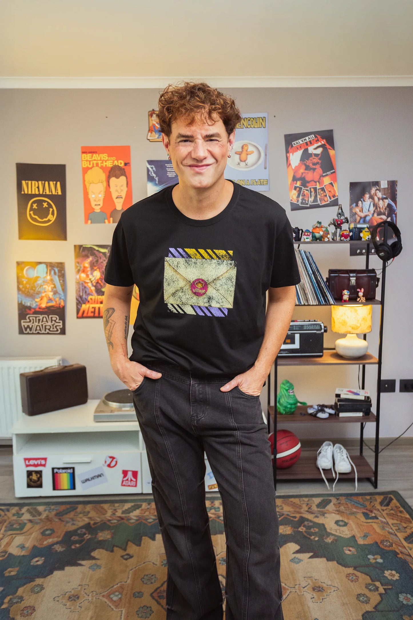 Polera Rewind Hombre - Village Negra