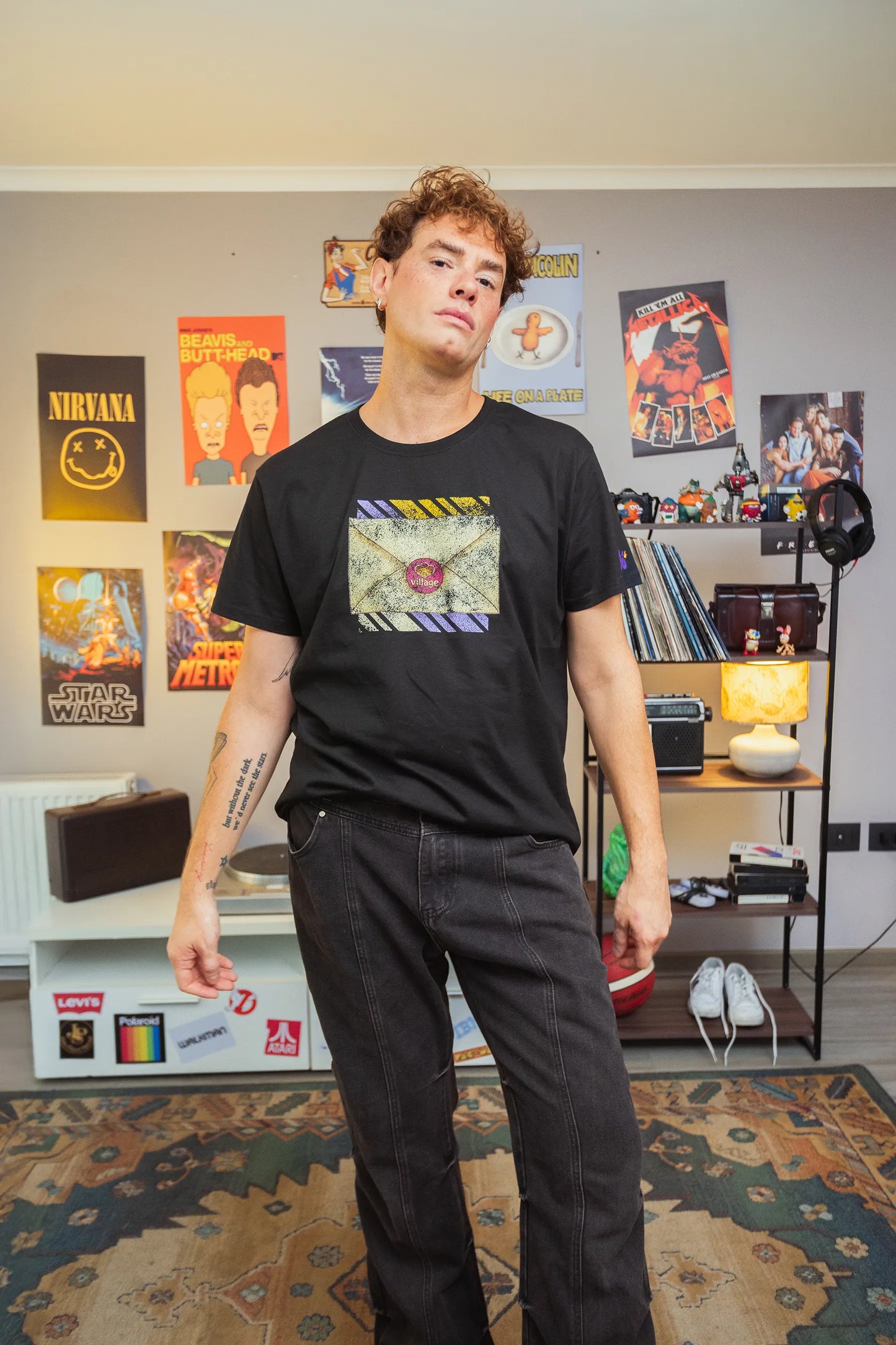 Polera Rewind Hombre - Village Negra