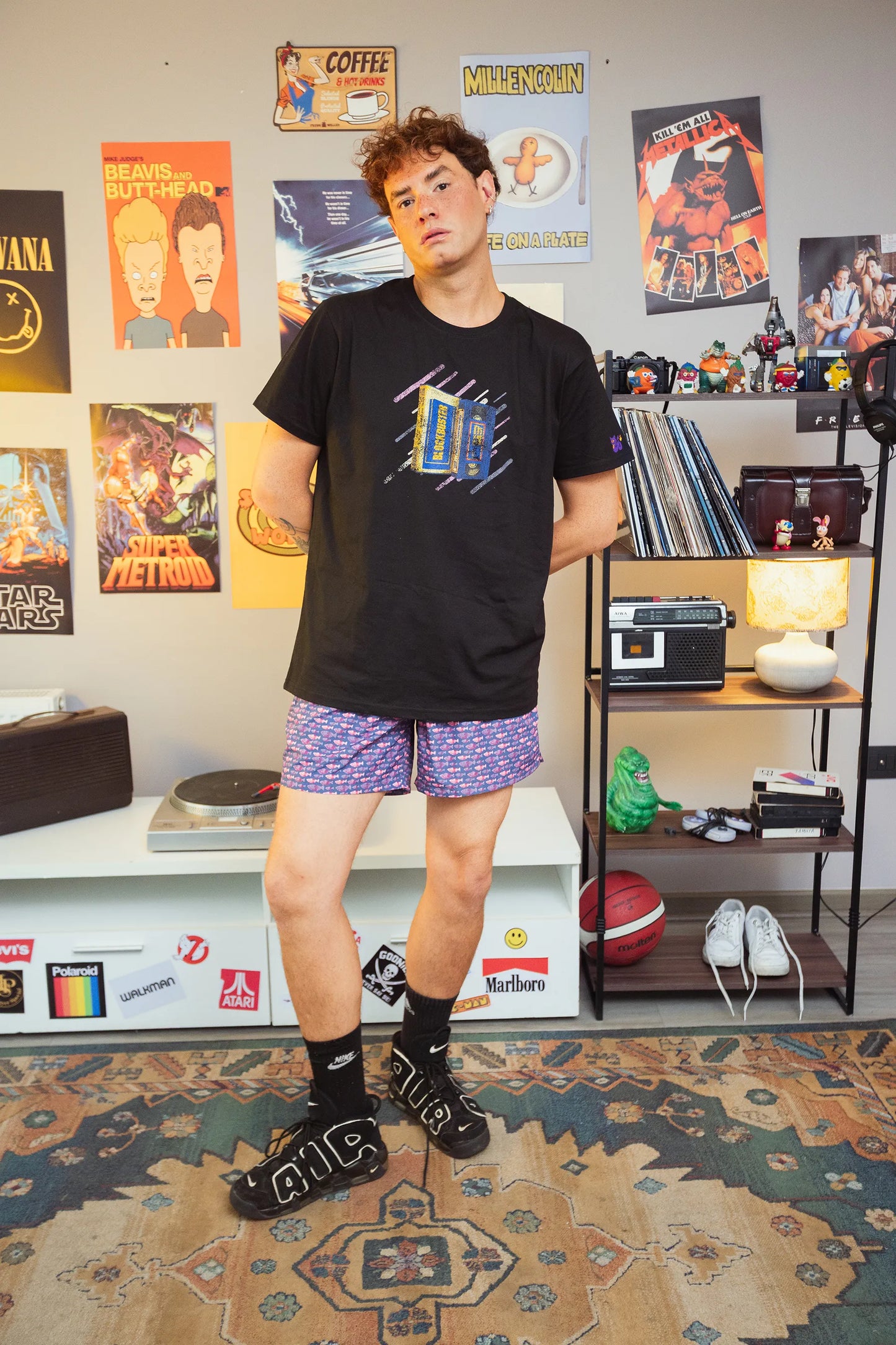 Polera Rewind Hombre - Blockbuster Negra