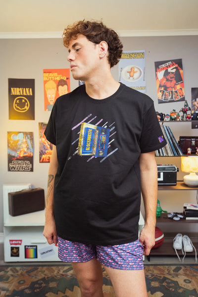 Polera Rewind Hombre - Blockbuster Negra