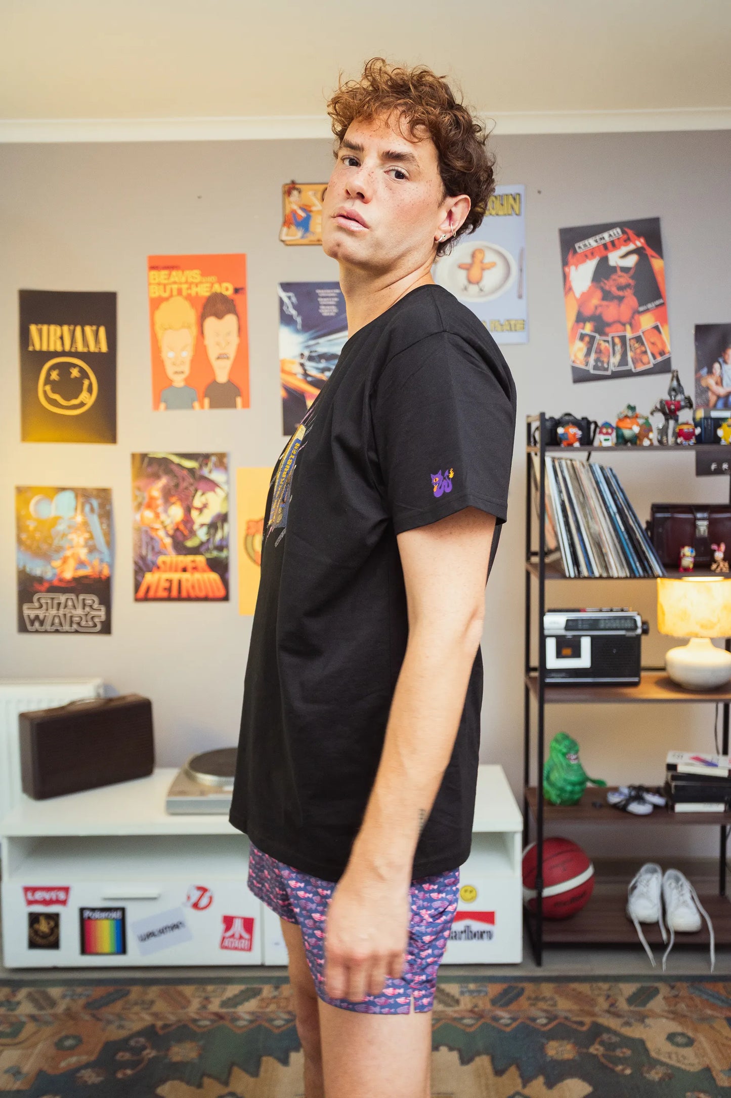 Polera Rewind Hombre - Blockbuster Negra