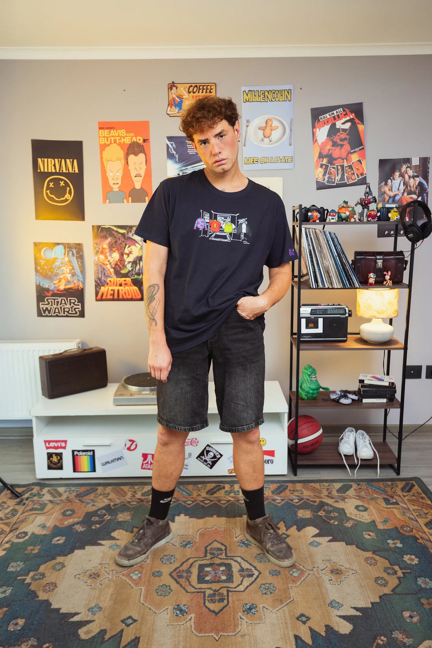 Polera Hombre Nickelodeon family - Doug Azul