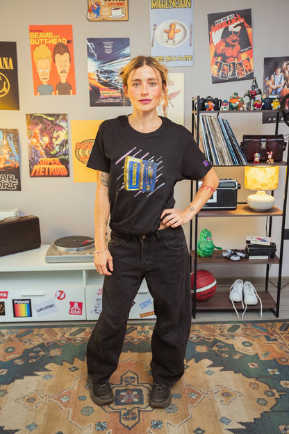 Polera Rewind Mujer - Blockbuster Negra