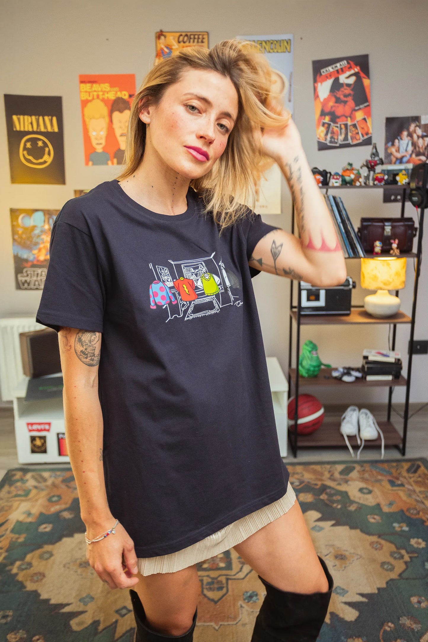 Polera Mujer Nickelodeon family - Doug Azul