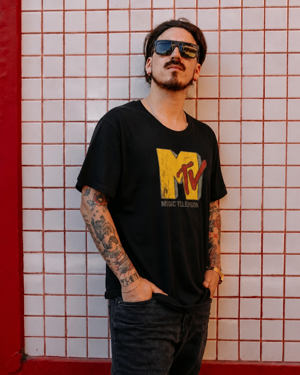 Polera MTV Hombre- Old Screen