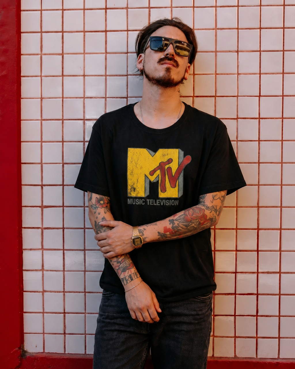 Polera MTV Hombre- Old Screen