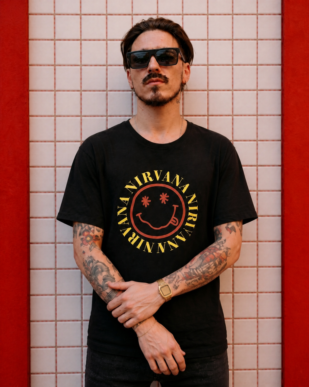 Polera MTV Hombre Nirvana black