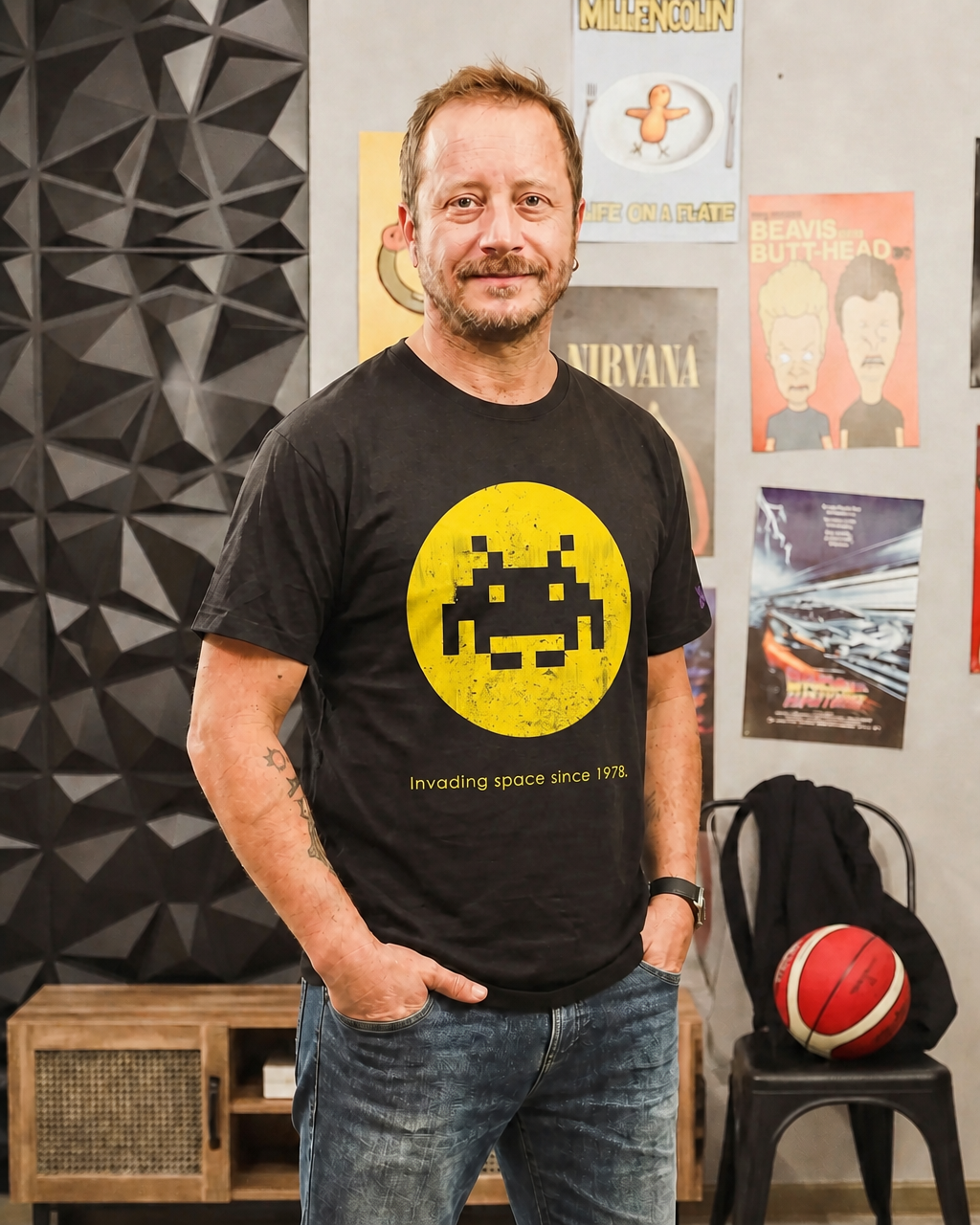 Polera FLIPPER Hombre Space invadets