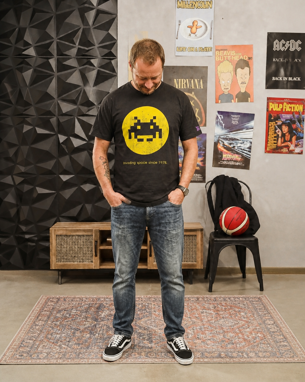 Polera FLIPPER Hombre Space invadets