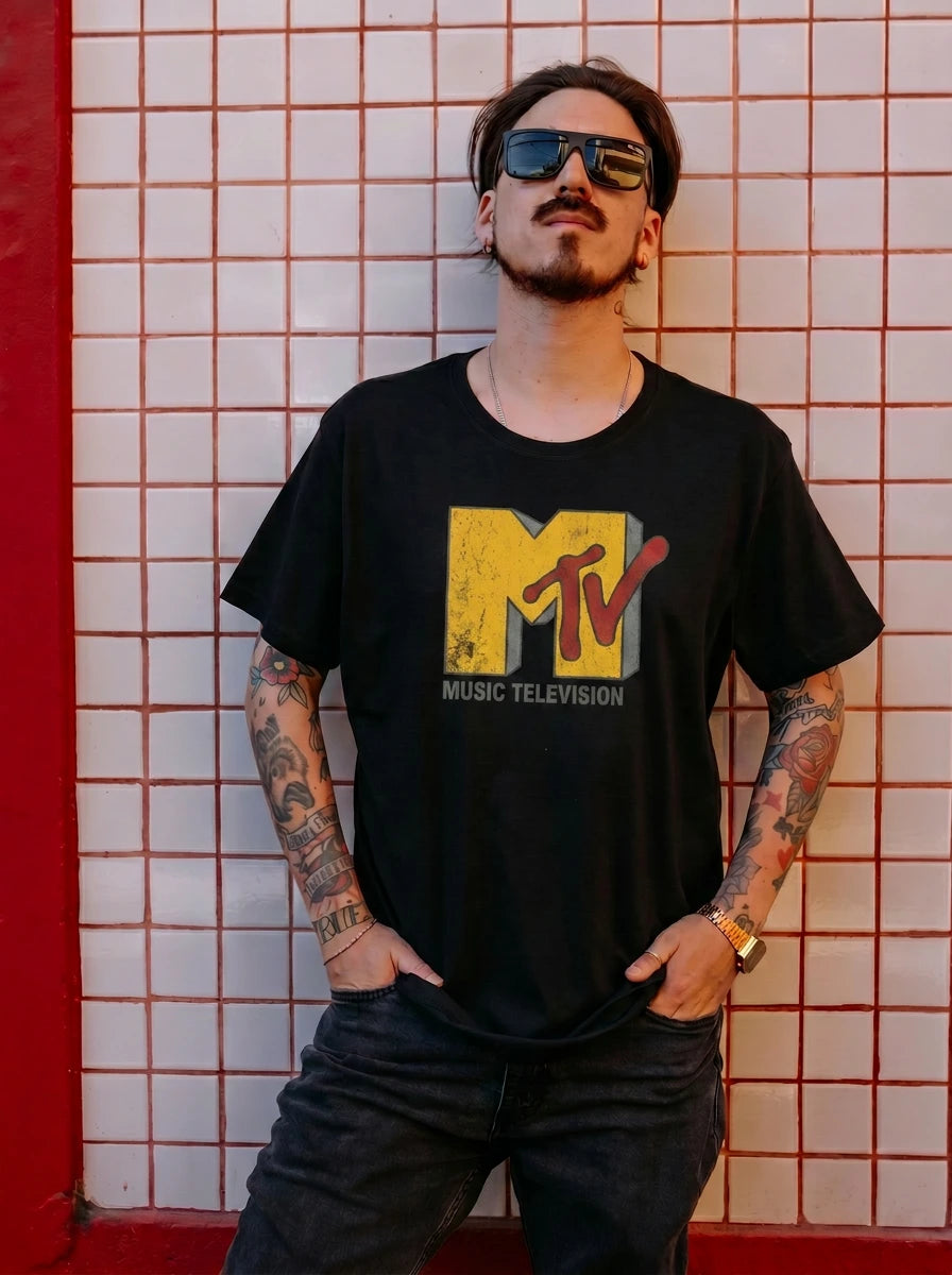 Polera MTV Hombre- Old Screen