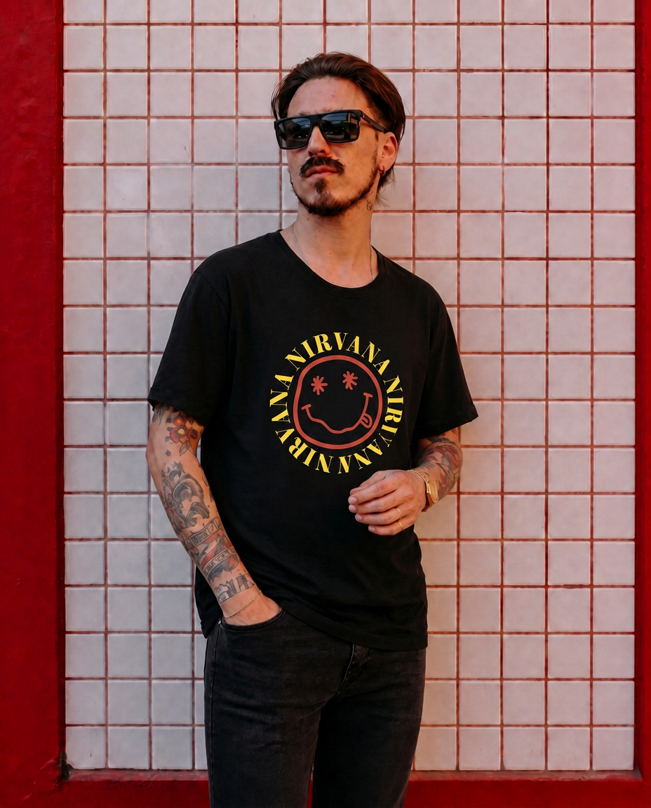 Polera MTV Hombre Nirvana black